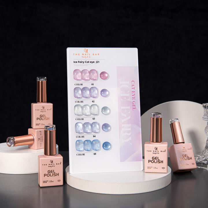 J21 gel polish set – IMG_9590 – product and colour swatch chart