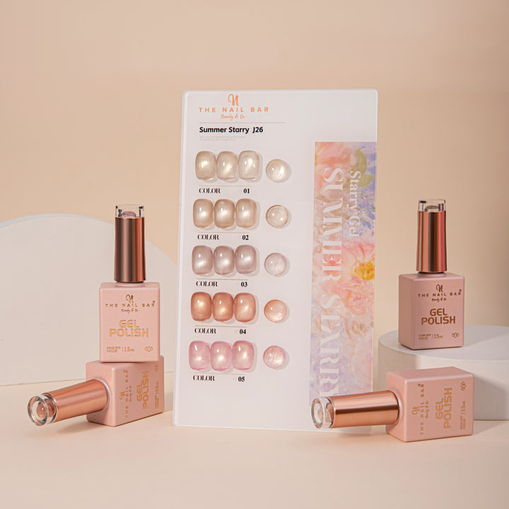 J26 gel polish set – IMG_9604 – product and colour swatch chart