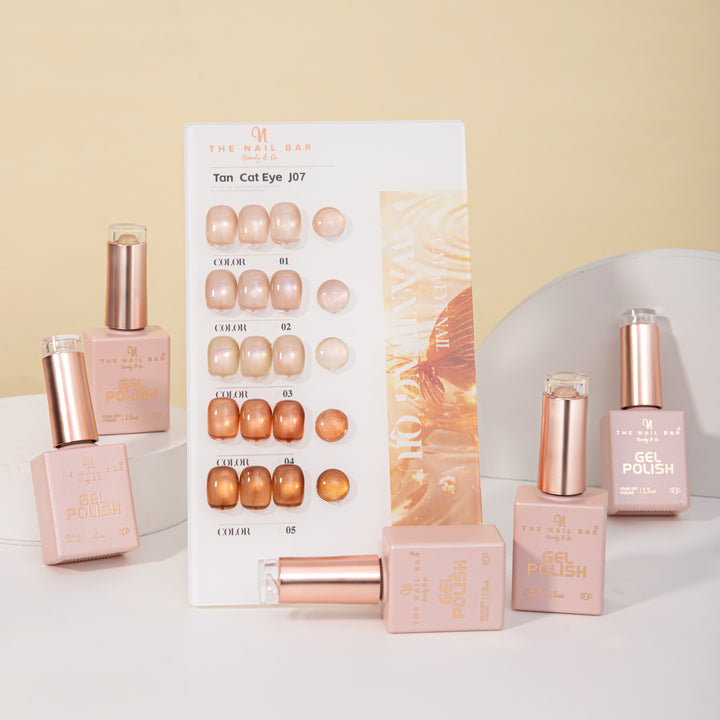 J07 gel polish set – 画板 2 – product and colour swatch chart