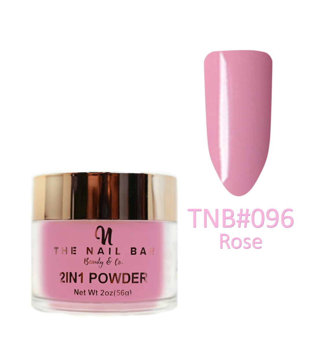 2-In-1 Dipping/Acrylic colour powder (2oz) -Rose - The Nail Bar Beauty & Co.